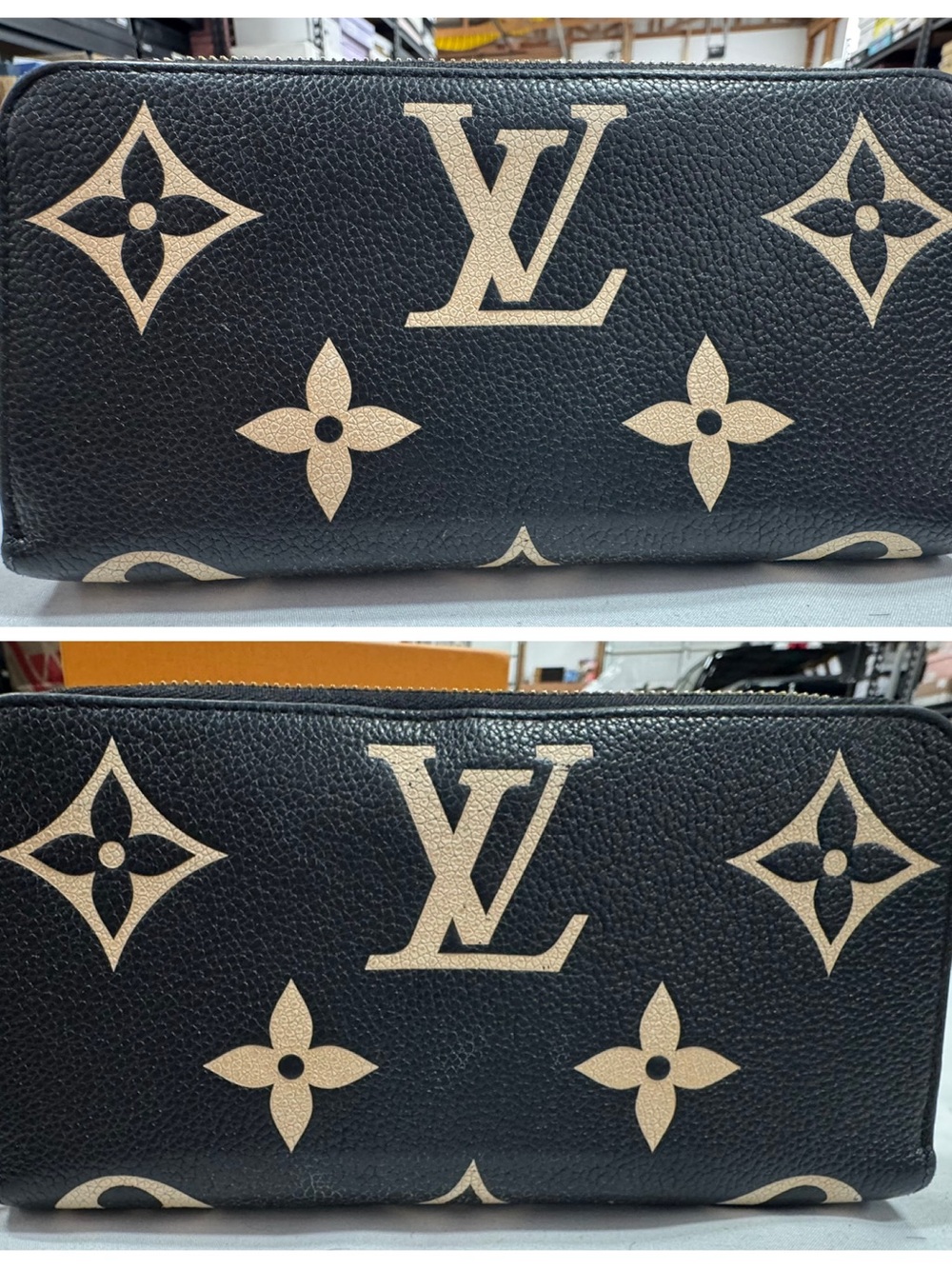 Louis Vuitton Empreinte Monogram Giant Zippy Wallet Black Beige